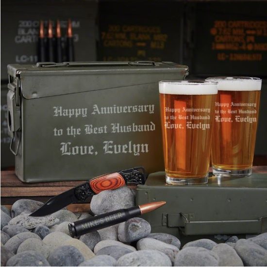 Customizable Beer Ammo Can Anniversary Gift Ideas for Husband
