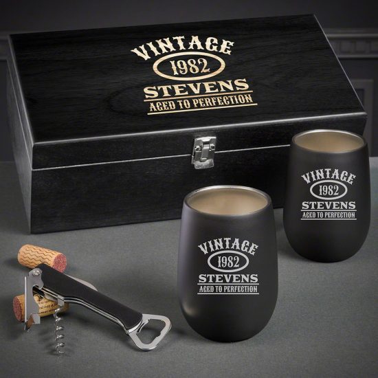 Wine Box Tumbler Set of Engraved Gifts for Men