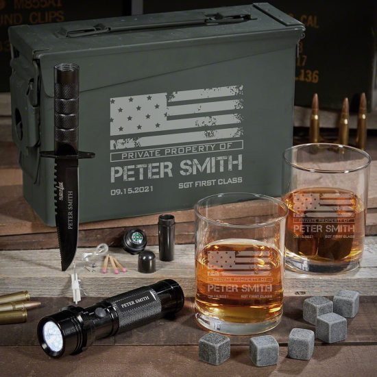 Engraved Ammo Can Whiskey Military Retirement Gifts