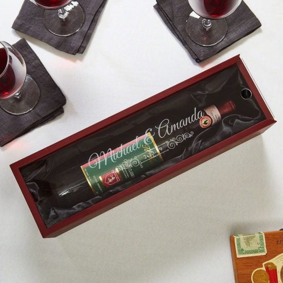 Engraved Wine Bottle Box Makes A Unique Personalized Wedding Gift