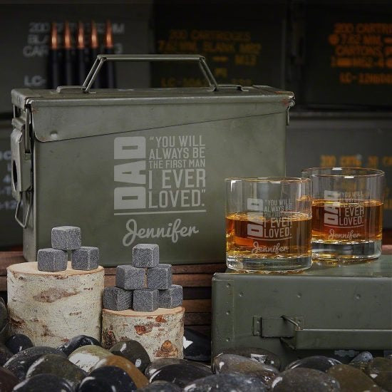 Personalized Whiskey Ammo Can Set for Dad From Daughter