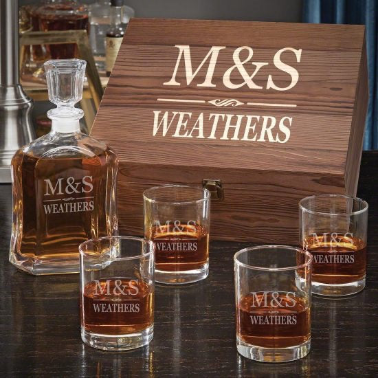 Custom Whiskey Decanter Set is the Perfect Personalized Wedding Gift