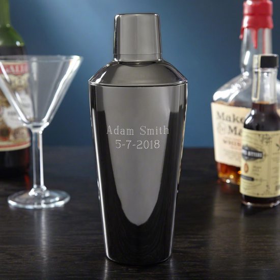 Two Lines Engraved Cocktail Shaker