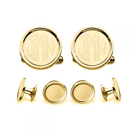 Monogrammed Gold Cufflinks