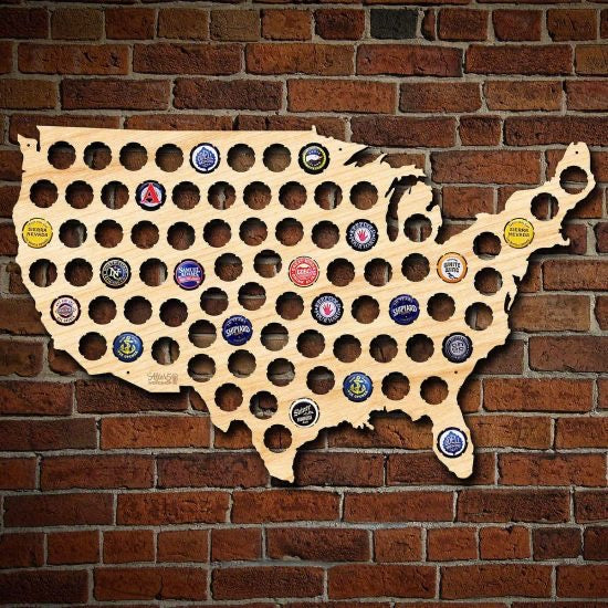 Beer Cap Map Gifts are Great for College Men