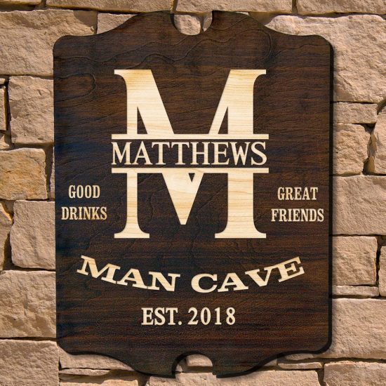 Personalized Wooden Man Cave Sign Makes a Cool Gift Idea for Men