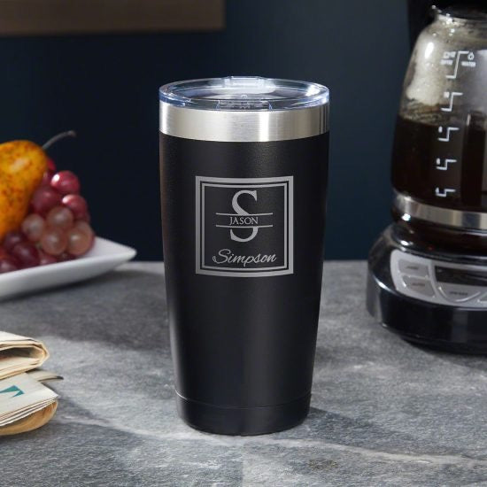 Personalized Insulated Coffee Tumbler with Boyfriend's Name Engraved