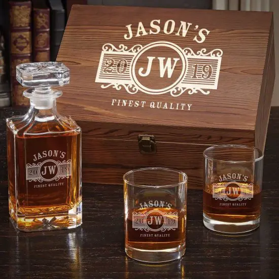 Whiskey Decanter Birthday Gift Set