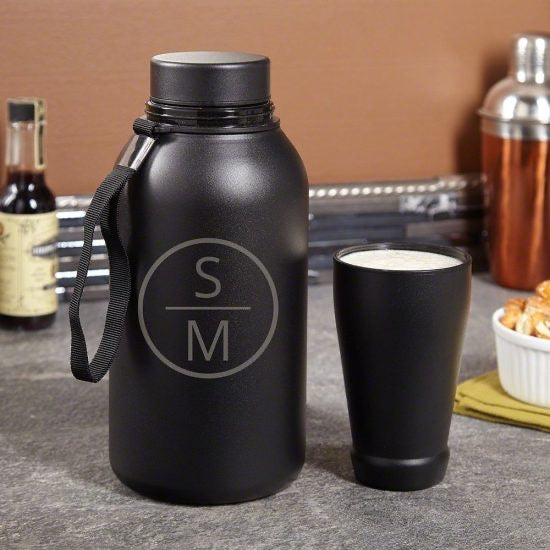 Black Growler with a Travel Cup for College Men