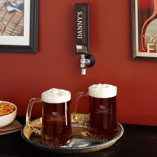 Custom Tap Handle and Matching Beer Mugs