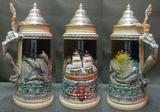 Vintage Ceramic Nautical Stein