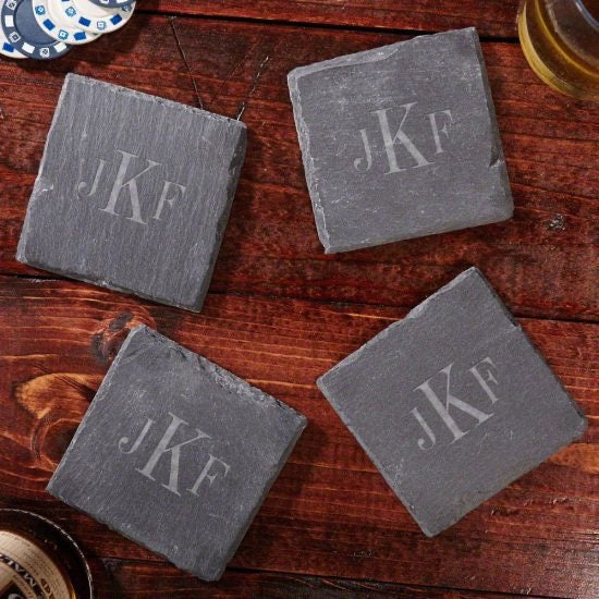 Monogrammed Slate Coasters