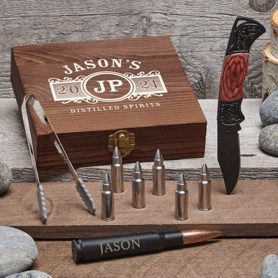 Custom Bullet Whiskey Stones Gift Set