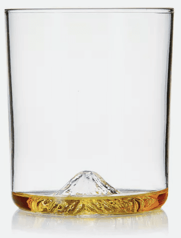Unique Whiskey Glass with Mountain Inside