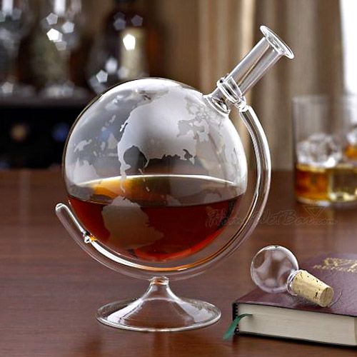Etched Globe Decanter for Dads Who Have Everything