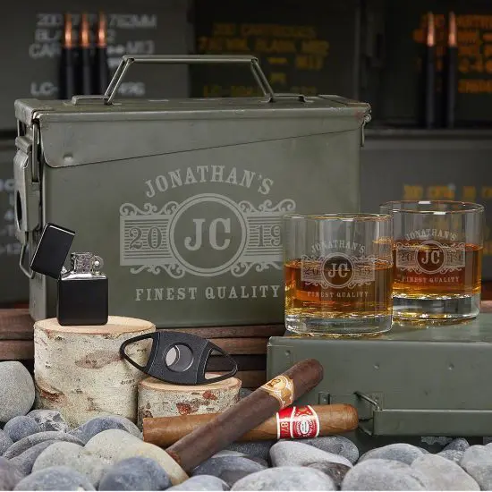 Custom Ammo Can Whiskey Gift Set