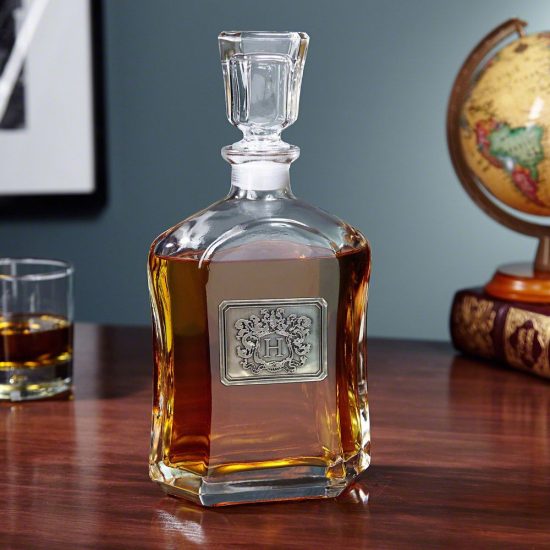Engraved Crested Decanter for Bourbon