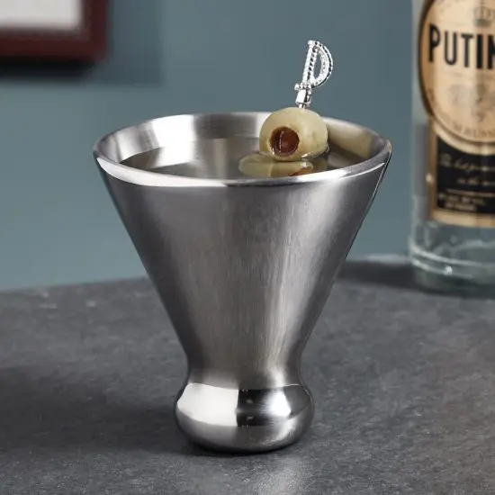 Stainless Steel Martini Gin Glass