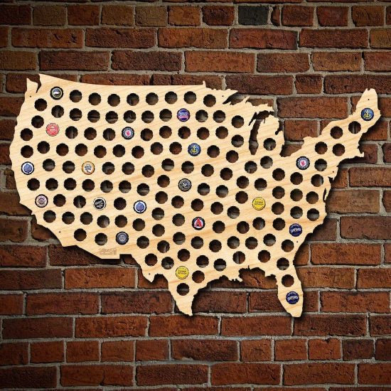 Beer Cap Map Gift Idea for Guys