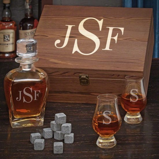 Monogrammed Glencairn Decanter Whiskey Gift Set