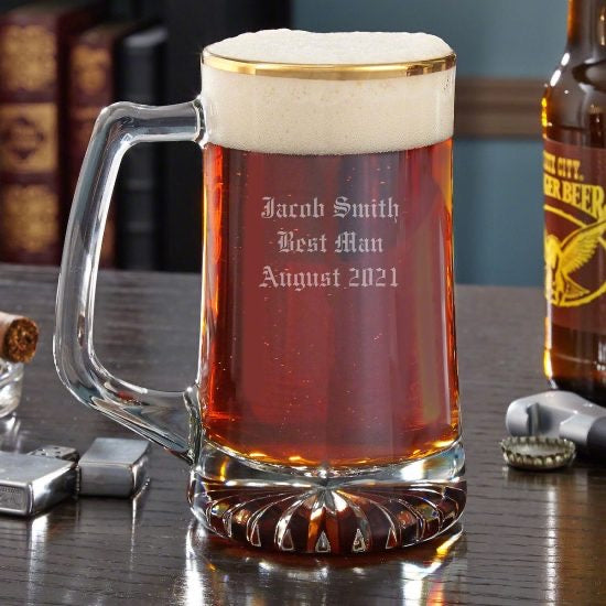 Engraved Gold Rimmed Mug