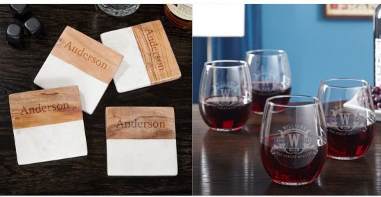 Coasters and Wine Glasses - 4 Each