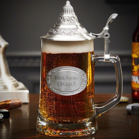 16oz Glass Beer Stein Stunning Hand Cut Design Beer Glass GAC Crystal Glass Beer Mug with Handle 