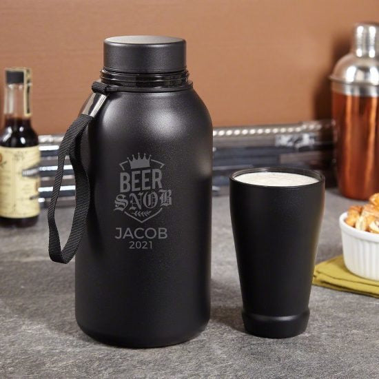 Craft Beer Snob Growler and Glass Gift