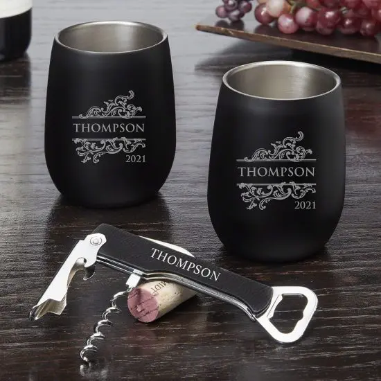 Personalized Wine Tumbler Set