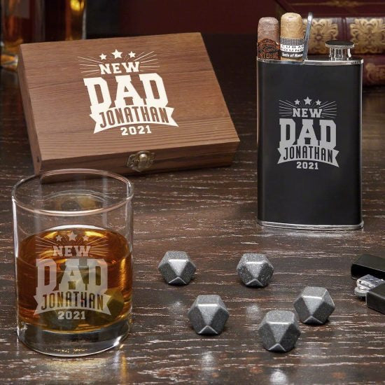 New Dad Whiskey and Cigar Set