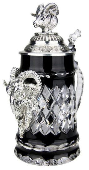 Ornate Glass Beer Stein