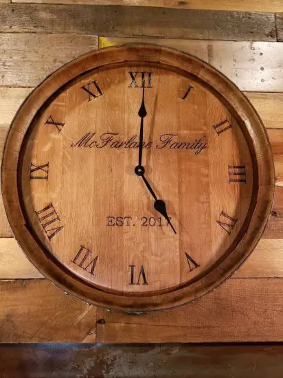 Custom Wine Barrel Clock