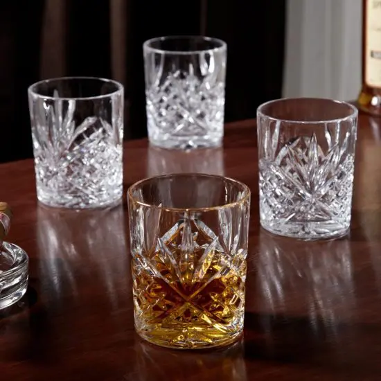 Set of 4 Crystal Lowball Glasses