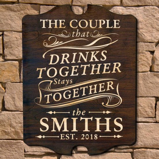 Personalized Couples Drinking Sign