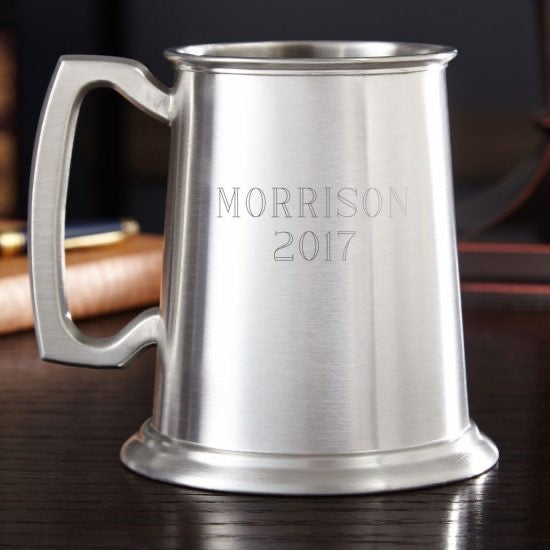 Glass Bottom Pewter Tankard