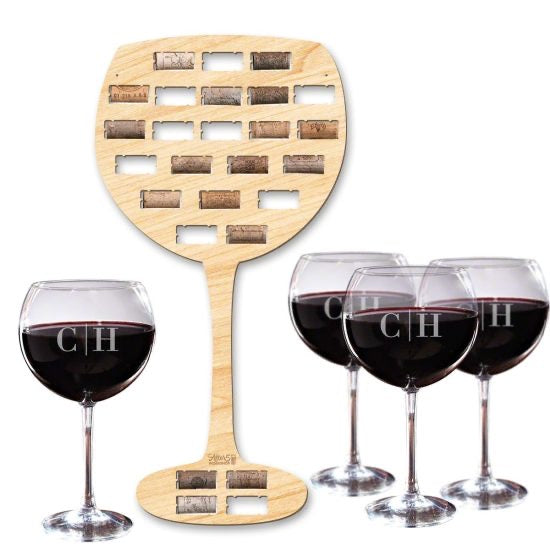 Wine Goblets with Wine Cork Collector Sign