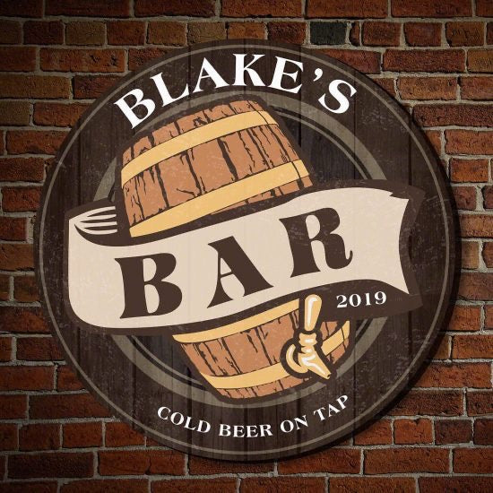 Beer Barrel Wooden Bar Sign