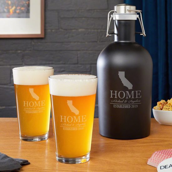 Stainless Steel Growler and Craft Beer Glasses