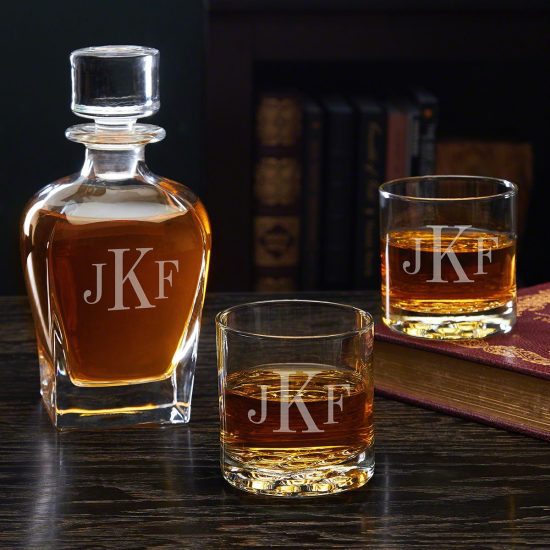 Monogrammed Decanter Set with Glasses