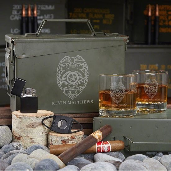 Personalized Ammo Can Whiskey Gift Set