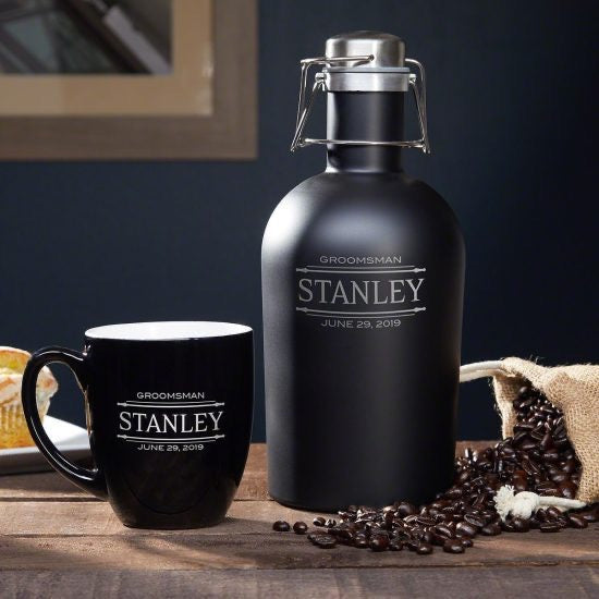 Engraved Growler and Coffee Mug