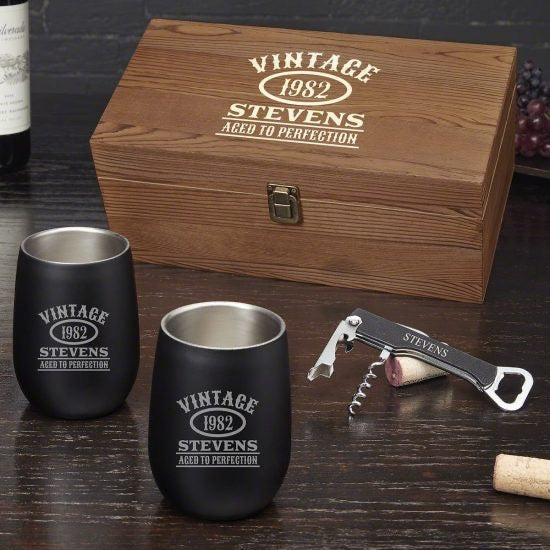 Engraved Wine Tumbler Gift Set