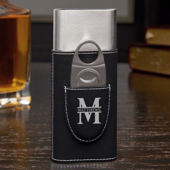 Custom Cigar Case with Cigar Cutter