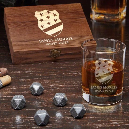 Personalized Whiskey Set Gift for Cops