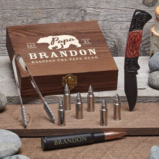 Personalized Bullet Whiskey Stones Set