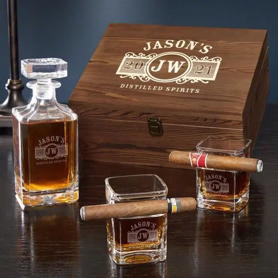 Custom Cigar Glass Set