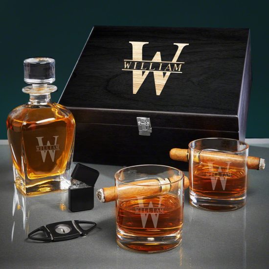 Personalized Cigar Decanter Gift Box