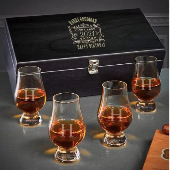Personalized Whiskey Luxury Wooden Gifts Box Set