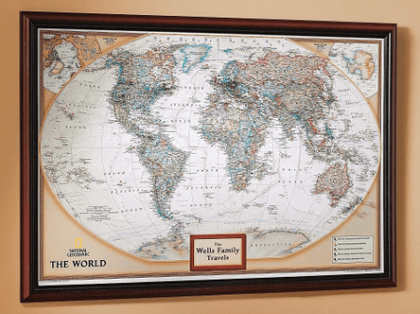 World Map with Pushpins