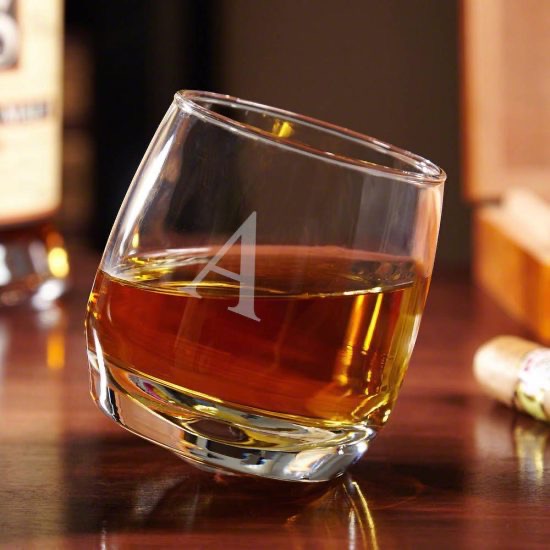 Initialed Roly Poly Whiskey Glass